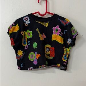 Black Graphic Kids T-Shirt with Colorful Designs
